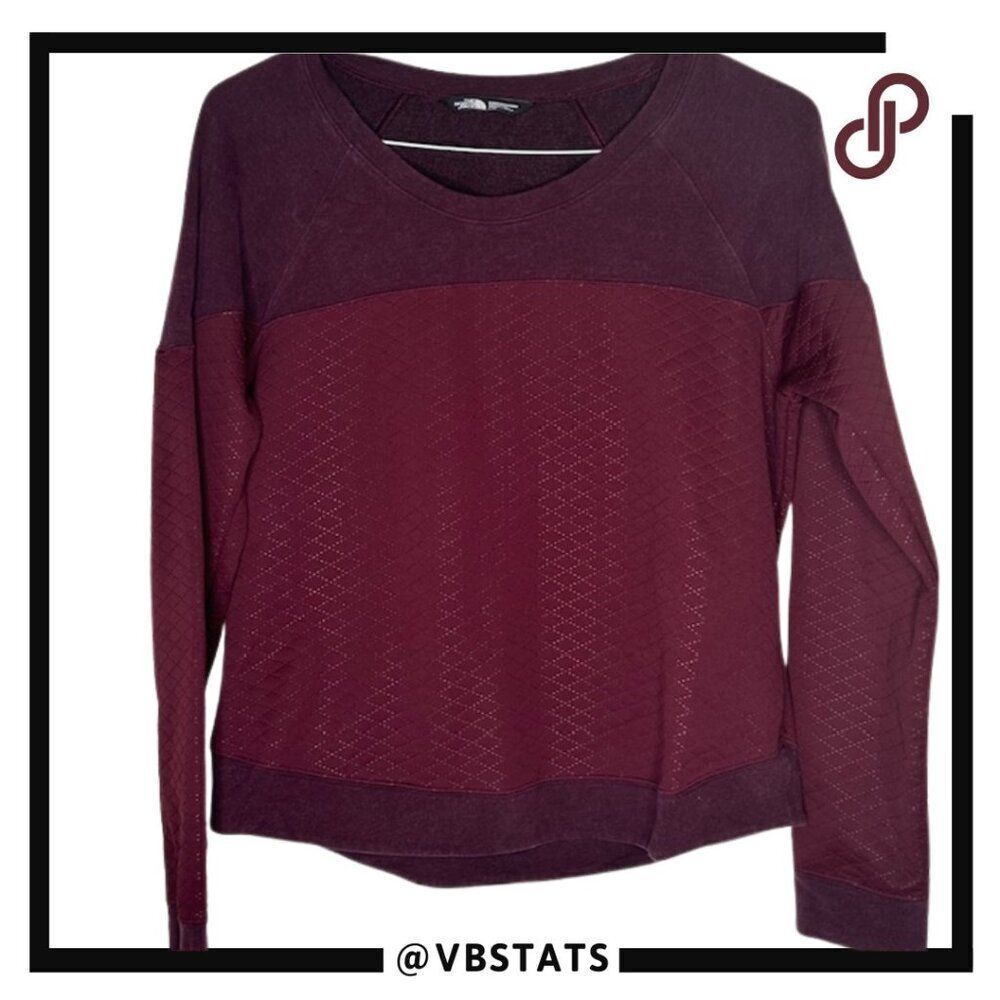 The North‎ Face Women's Burgundy / Red Panel Designer LS Sweatshirt Size Large